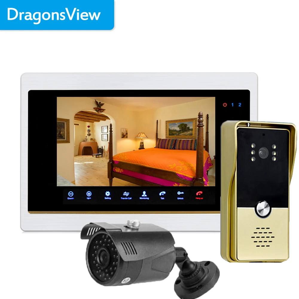 

Dragonsview Wired 7 Inch Video Door Phone Doorbell with CCTV Camera Home Intercom Security System Record Unlock Talk Night