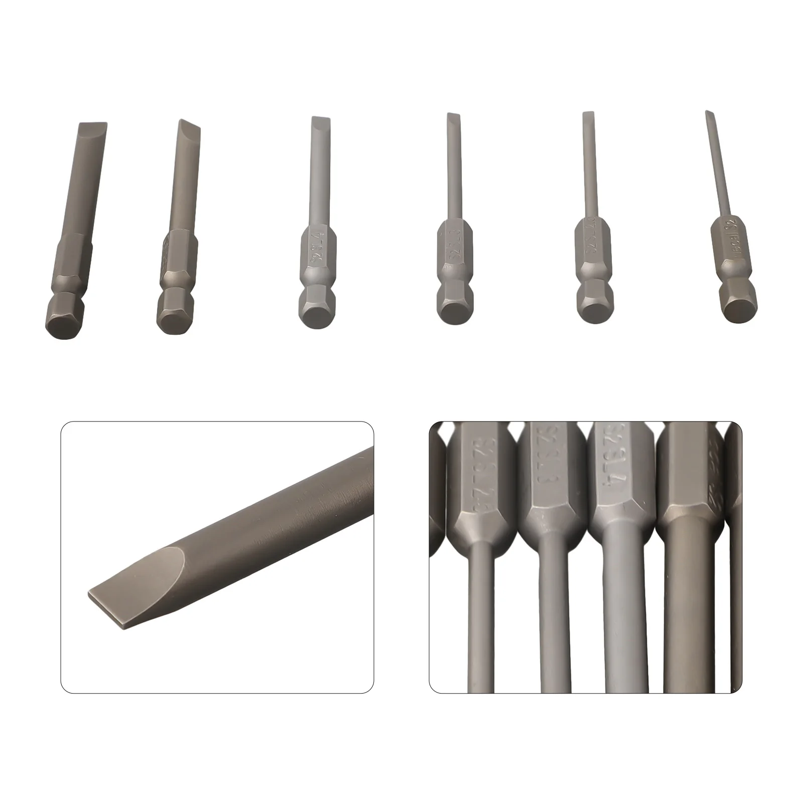 6pcs Flat Screwdriver Bit Head SL2-SL6 Slotted Screwdriver Bits Alloy Steel Bits For Hand Drill Electric Screwdriver Rust Proof
6pcs Flat Screwdriver Bit Head SL2-SL6 Slotted Screwdriver Bits Alloy Steel Bits For Hand Drill Electric Screwdriver Rust Proof