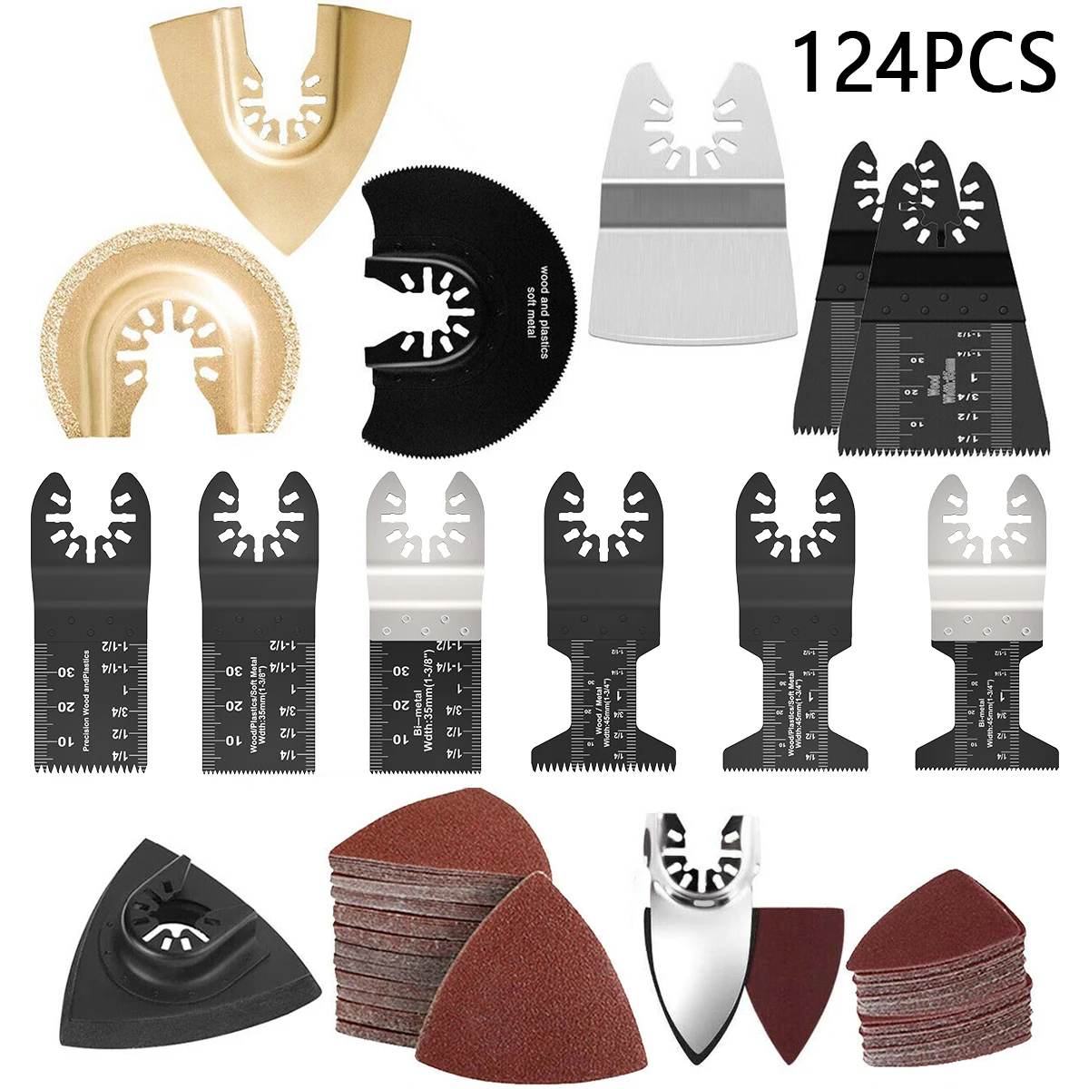 124Pcs Multitool Blades Sharp Oscillating Saw Blades Quick Release Oscillating Blades High Precision Fast Cutting Saw Blades for
124Pcs Multitool Blades Sharp Oscillating Saw Blades Quick Release Oscillating Blades High Precision Fast Cutting Saw Blades for