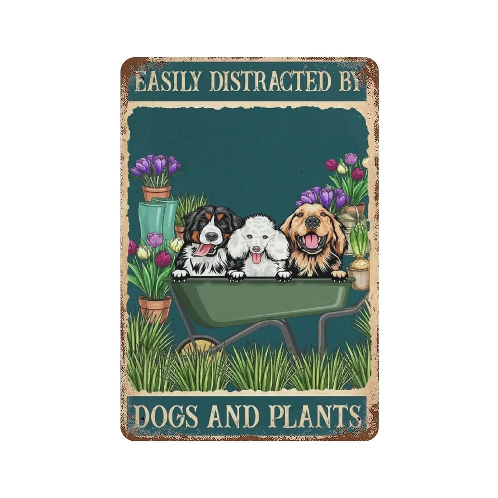 Vintage Metal Tin Sign Plaque,Easily Distracted by Dogs and Plants Tin Sign,Man cave Pub Club Cafe Home Decor Plate,Birthday Ann
Vintage Metal Tin Sign Plaque,Easily Distracted by Dogs and Plants Tin Sign,Man cave Pub Club Cafe Home Decor Plate,Birthday Ann