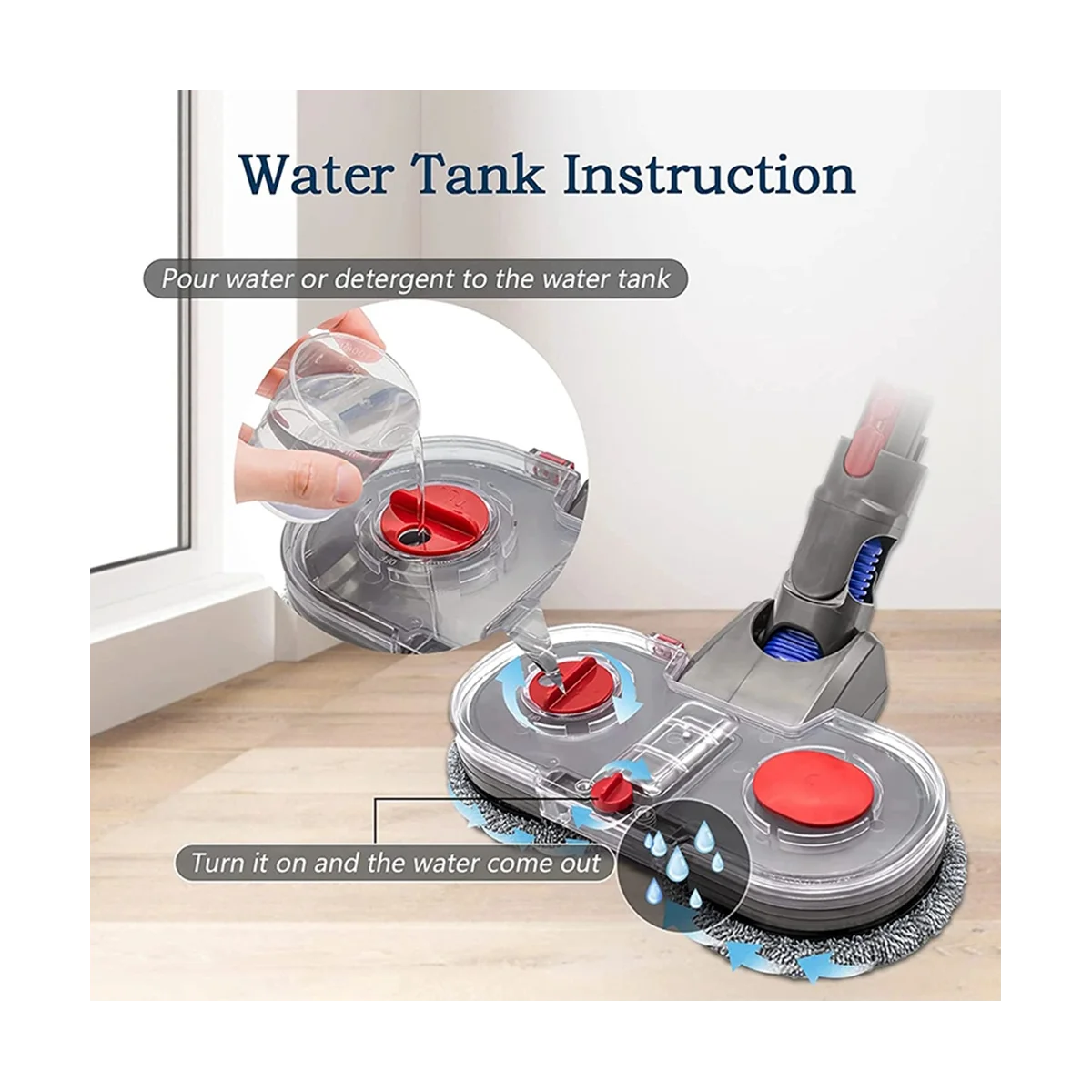 Electric Mop Head Kit for Dyson V7 V8 V10 V11 V15 Vacuum Cleaner Parts, Mop Attachment With Water Reservoir Cleaning Rag
Electric Mop Head Kit for Dyson V7 V8 V10 V11 V15 Vacuum Cleaner Parts, Mop Attachment With Water Reservoir Cleaning Rag