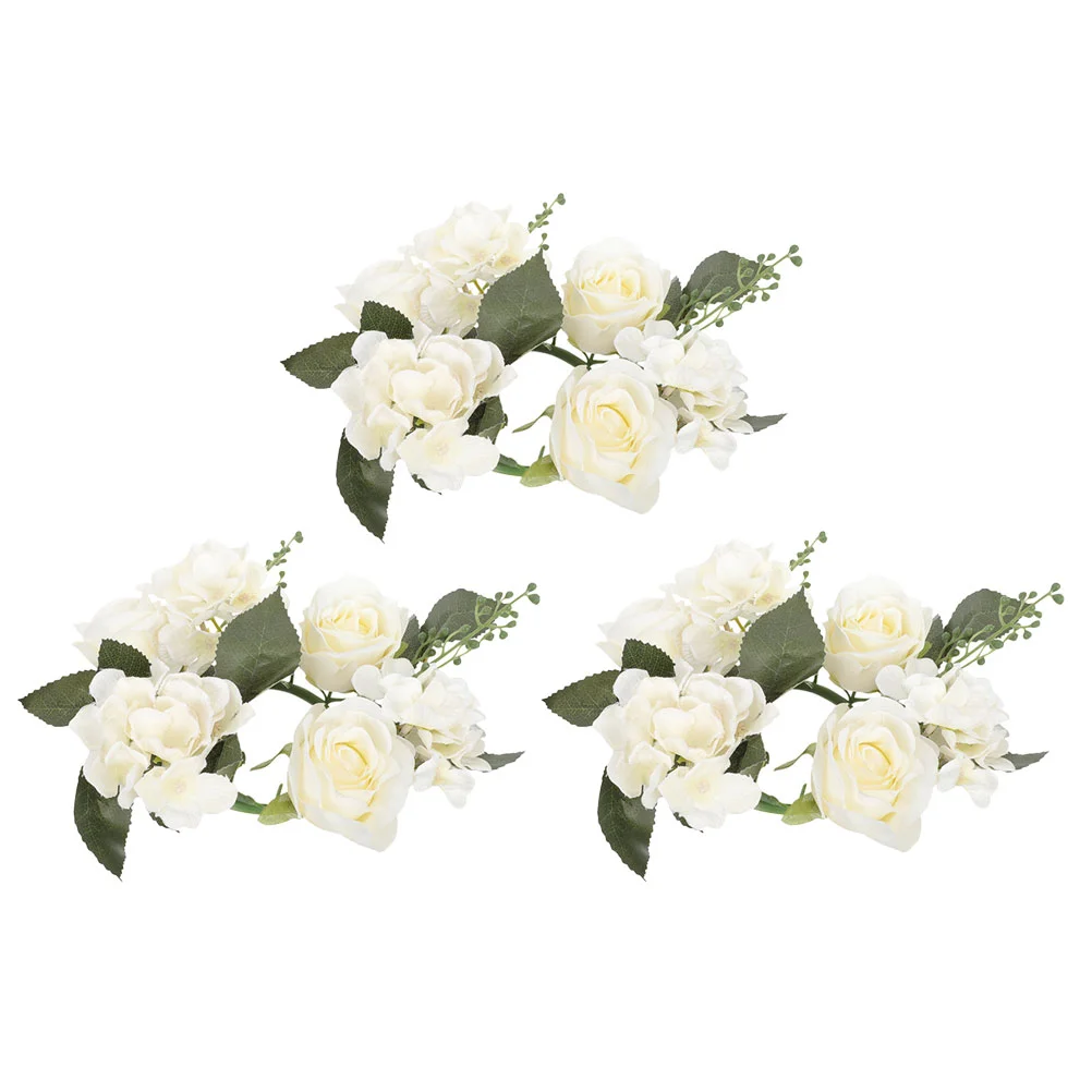 Artificial Rose Flower Candle Rings Floral Wreaths Pillar Candle Holder For Christmas Wedding Party Table Decoration
Artificial Rose Flower Candle Rings Floral Wreaths Pillar Candle Holder For Christmas Wedding Party Table Decoration
