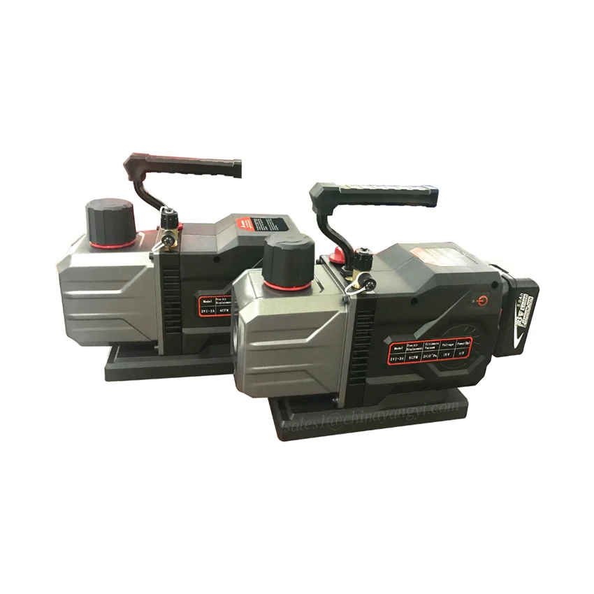 18V Lithium Battery Powered Cordless Vacuum Pump 2 Stage 6CFM 4CFM 3CFM 2CFM R32 R1234YF R410A A/C Service HVAC Air Pump
18V Lithium Battery Powered Cordless Vacuum Pump 2 Stage 6CFM 4CFM 3CFM 2CFM R32 R1234YF R410A A/C Service HVAC Air Pump