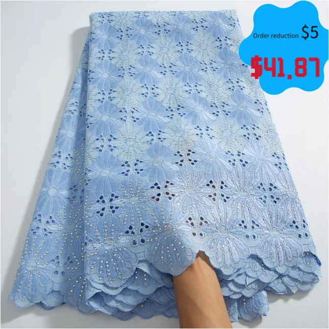 2024 Swiss Voile Lace Embroidered Fabric African Cotton Lace Fabric High Quality 5 Yards Crystals for Women Evening Dress A3723
2024 Swiss Voile Lace Embroidered Fabric African Cotton Lace Fabric High Quality 5 Yards Crystals for Women Evening Dress A3723