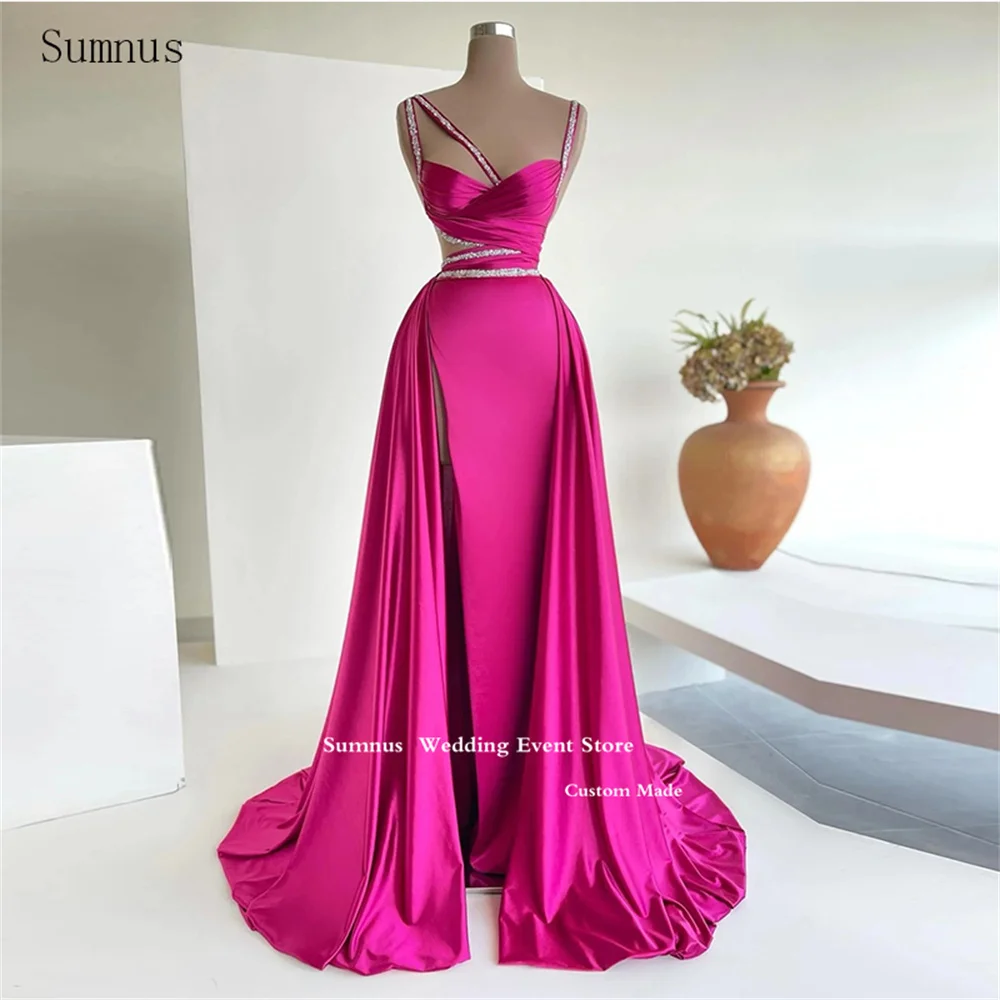 Sumnus Vintage Fuchsia Prom Dresses Mermaid Satin High Side Slit Spaghetti Straps Vestidos De Gala Dresses For Women 2023
Sumnus Vintage Fuchsia Prom Dresses Mermaid Satin High Side Slit Spaghetti Straps Vestidos De Gala Dresses For Women 2023