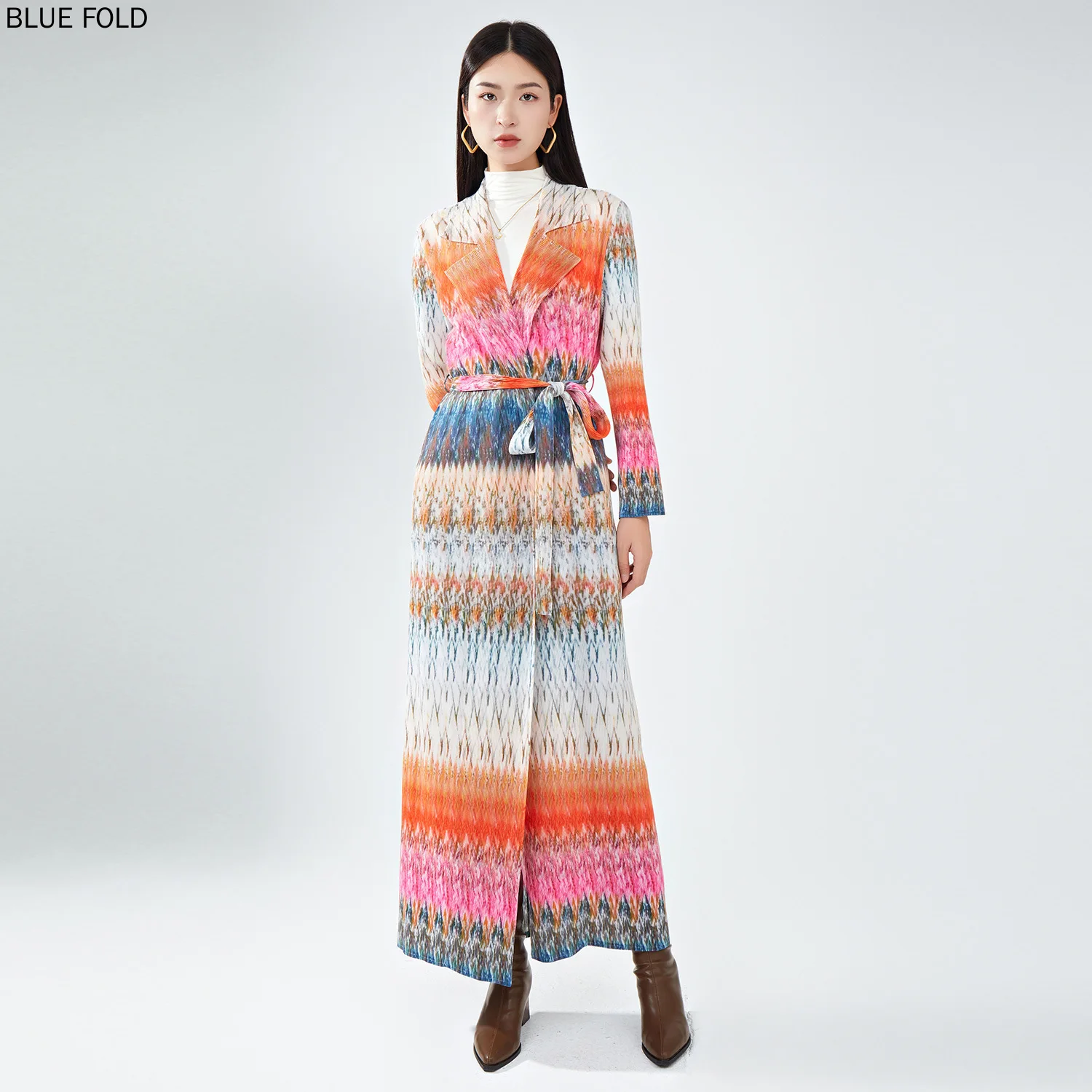 MIYAKE Bohemian National Wind Printed Windbreaker Long Women's High-grade Lace-up Drape Pleated Trench Coat Elegant Clothes
MIYAKE Bohemian National Wind Printed Windbreaker Long Women's High-grade Lace-up Drape Pleated Trench Coat Elegant Clothes