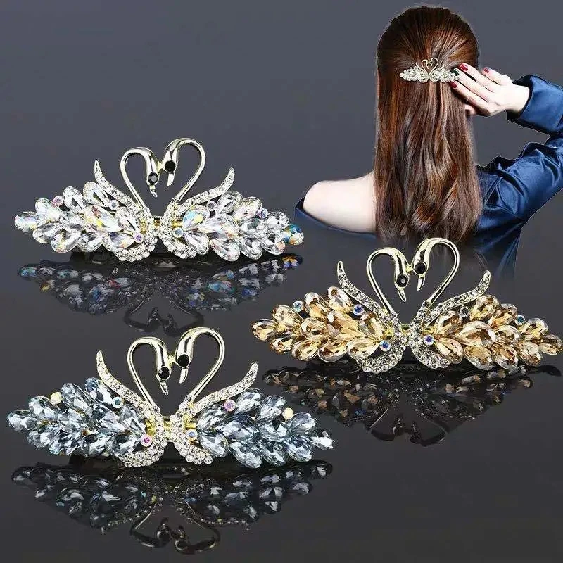 Hair Clips for Women Swan Design Crystal Rhinestones French Hair Barrettes Clip Ladies Fashion Ponytail Holders Barrettes
Hair Clips for Women Swan Design Crystal Rhinestones French Hair Barrettes Clip Ladies Fashion Ponytail Holders Barrettes