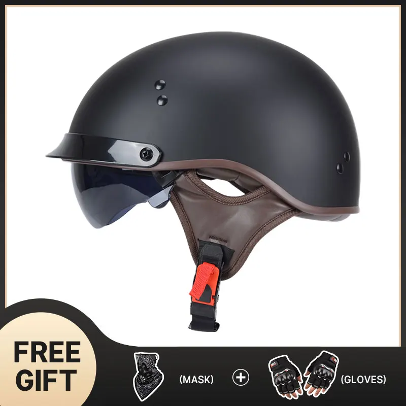 Matte Black Vintage Motorcycle Helmets Half-helmet Unisex Locomotive Motorbike Certified Safety Cap for Men
Matte Black Vintage Motorcycle Helmets Half-helmet Unisex Locomotive Motorbike Certified Safety Cap for Men