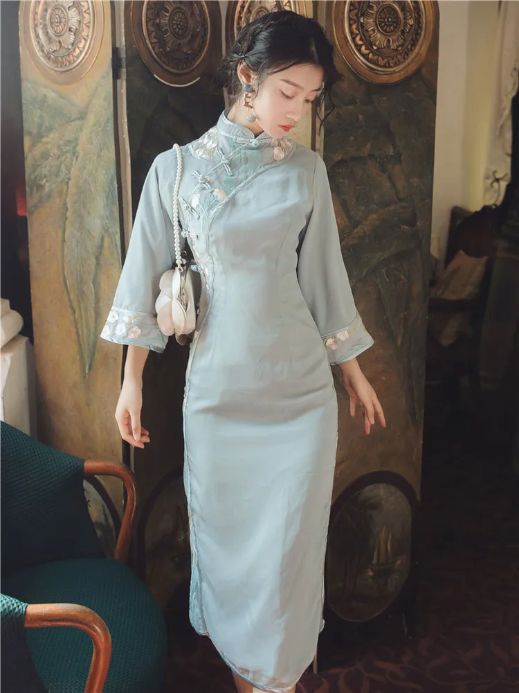 RosEvans Retro Elegant Temperament Heavy Industry Embroidery Cheongsam Long Dress Women Girl Slimming Autumn Vestidos De Mujer
RosEvans Retro Elegant Temperament Heavy Industry Embroidery Cheongsam Long Dress Women Girl Slimming Autumn Vestidos De Mujer