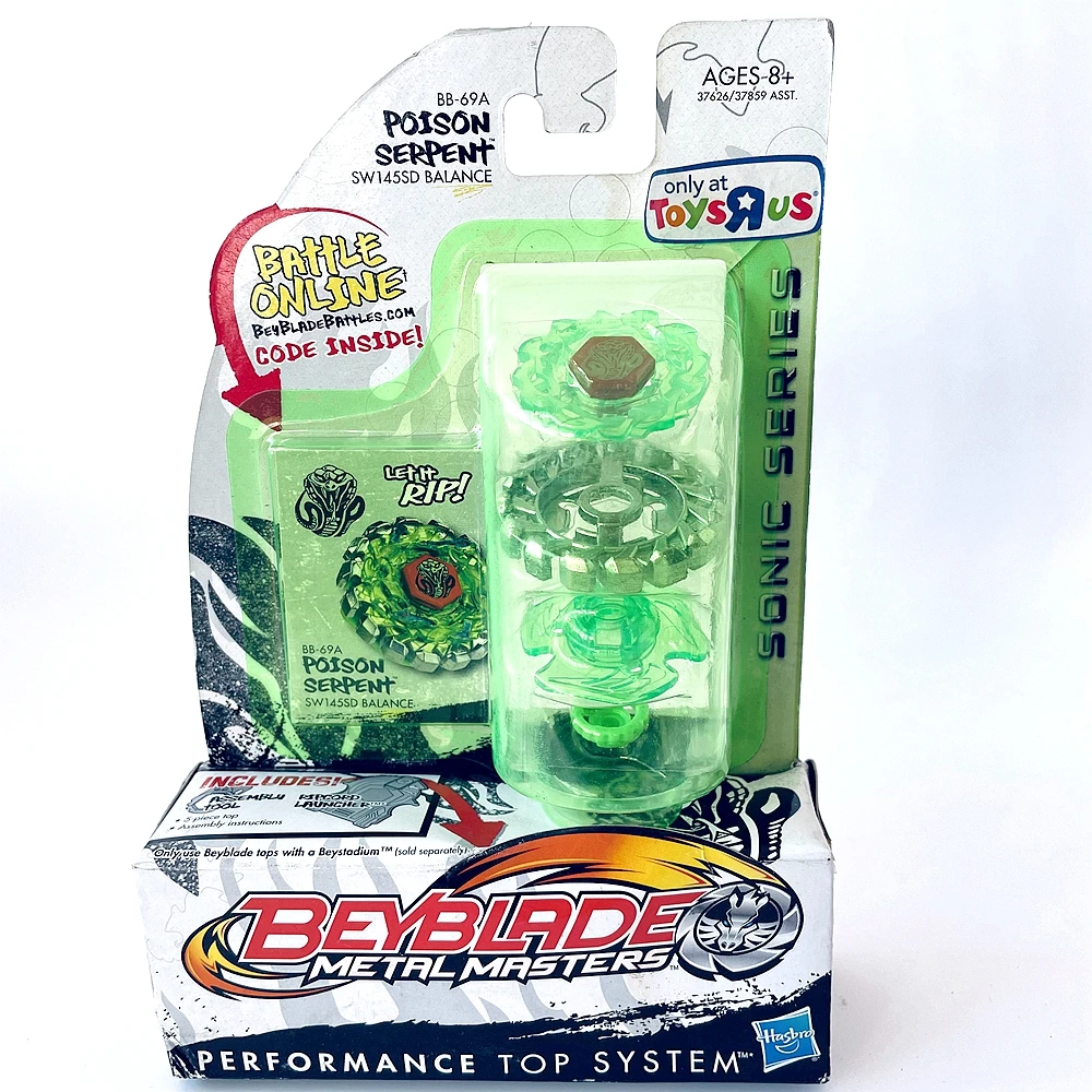 Sonic Series Poison Serpent Exclusive Single Pack BB-69A Beyblade Metal Masters
Sonic Series Poison Serpent Exclusive Single Pack BB-69A Beyblade Metal Masters