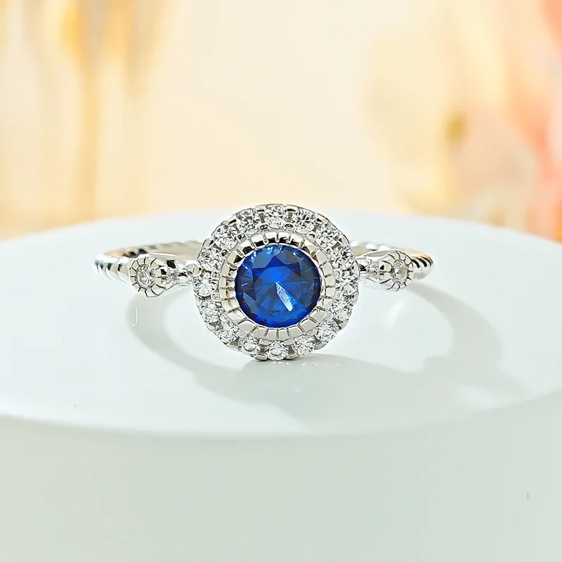 

Модное и универсальное средневековое Винтажное кольцо из серебра 925 пробы с высокоуглеродистым бриллиантом для женщин