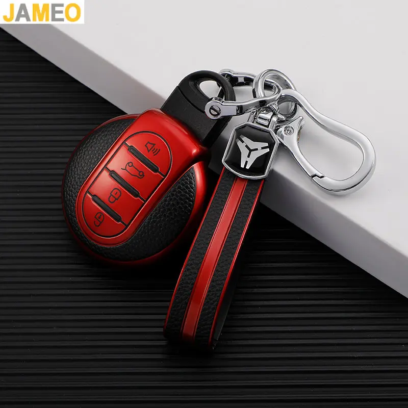 

Leather TPU Car Key Case For BMW Mini COOPERS ONE JCW F56 F55 F54 F57 F60 R55 R56 R57 R58 R59 R60 S Roadster Cover Keychain