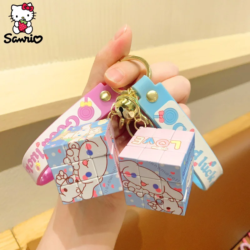 

Cinnamoroll Keyring Kawaii Sanrio Keychain Charm Anime Figures Magic Cube Key Chain Backpack Pendant Kid Toy Wholesale Gift Girl