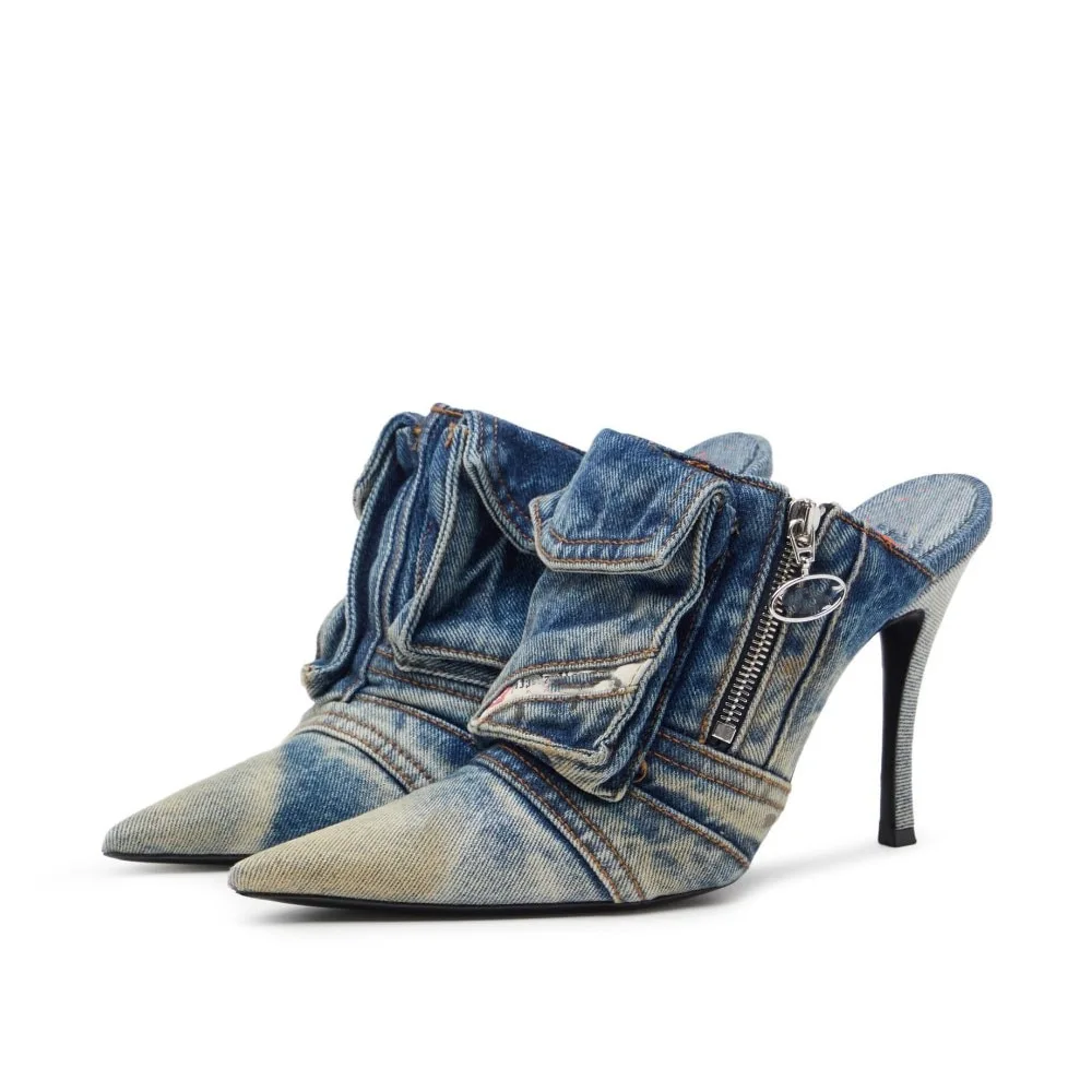 2023New High-Heeled Pointed Slippers Washed Denim Retro Personality Old Sandals Large Size Shoes Fashion Gradient Party
2023New High-Heeled Pointed Slippers Washed Denim Retro Personality Old Sandals Large Size Shoes Fashion Gradient Party