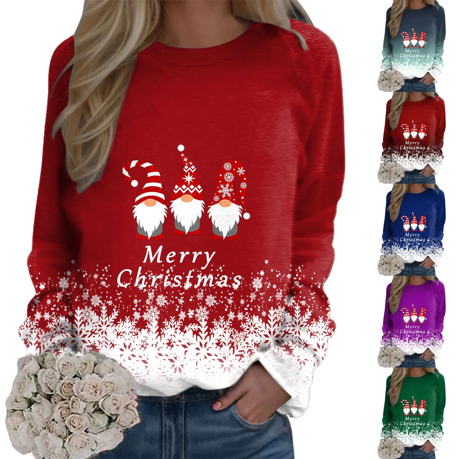 Womens Daily Merry Christmas Print O Neck Sweatshirt Round Neck Fit Pullover Tops Casual Long Cotton Sweatshirts for Women
Womens Daily Merry Christmas Print O Neck Sweatshirt Round Neck Fit Pullover Tops Casual Long Cotton Sweatshirts for Women
