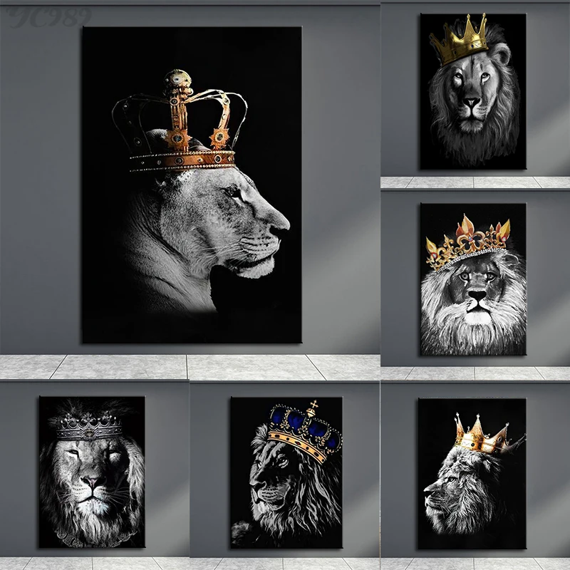 Black White Crown Lion Canvas Poster and Print Modern Wall Art Picture for Living Room Home Decor Cuadros
Black White Crown Lion Canvas Poster and Print Modern Wall Art Picture for Living Room Home Decor Cuadros