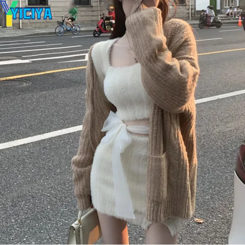 YICIYA Spring Sweater Knitted Suits Female Elegant 2 Piece Dress Korean Fashion Y2k Mini Dress Lady Short Skirts Female Clothing
YICIYA Spring Sweater Knitted Suits Female Elegant 2 Piece Dress Korean Fashion Y2k Mini Dress Lady Short Skirts Female Clothing