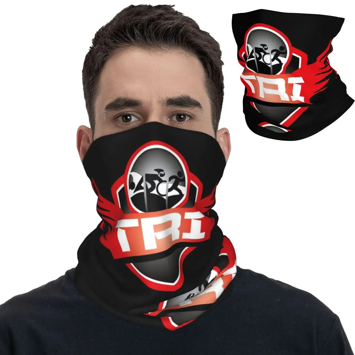 

Tri Triathlon Swim Bike Run Bandana Neck Cover Printed Mask Scarf Warm Cycling Scarf Running for Men Women Adult Breathable