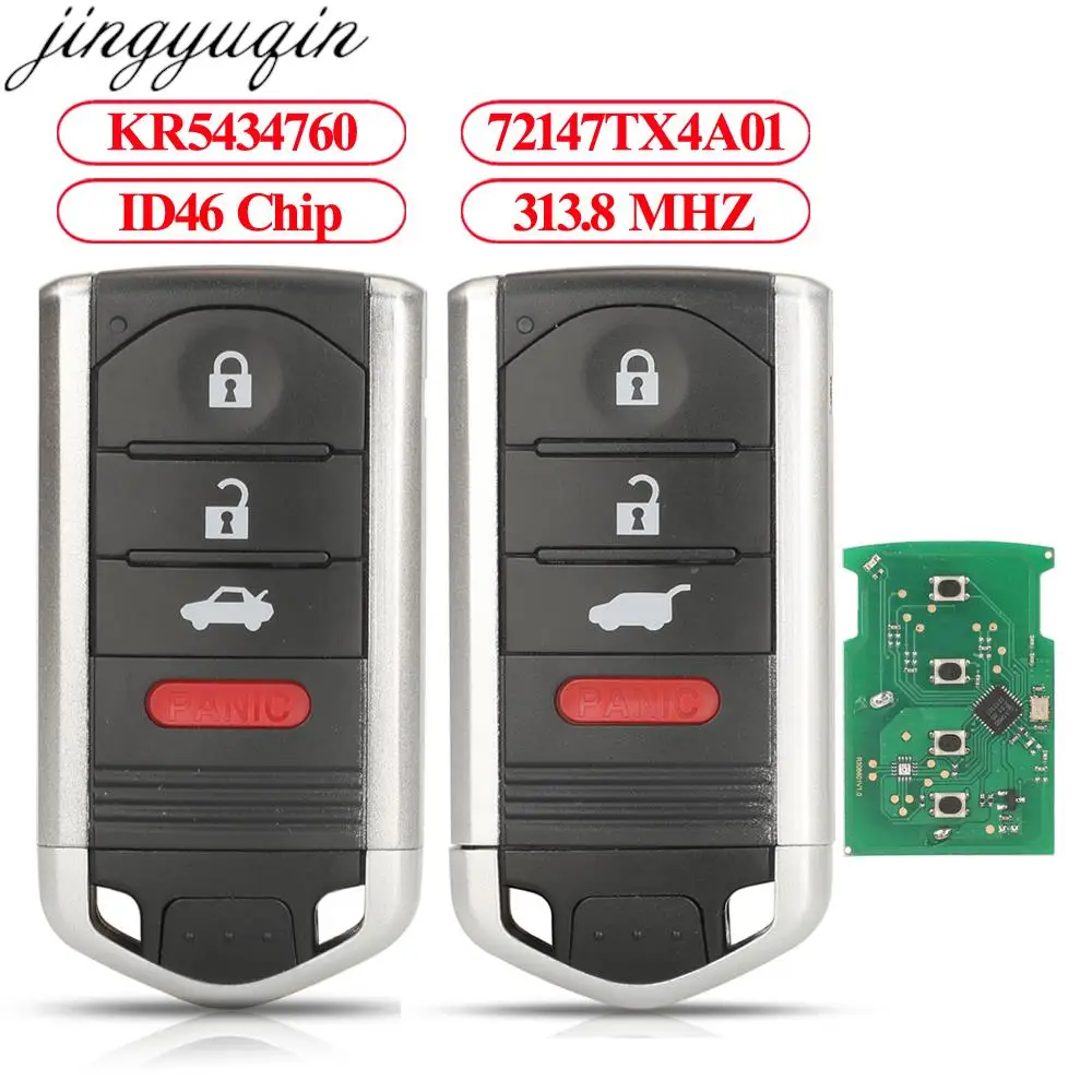 Jingyuqin 4 Button Remote Car Key Alarm KR5434760 313.8MHZ ID46 For Honda Accord 2013 2014 2015 Acura ILX RDX 72147TX4A01
Jingyuqin 4 Button Remote Car Key Alarm KR5434760 313.8MHZ ID46 For Honda Accord 2013 2014 2015 Acura ILX RDX 72147TX4A01