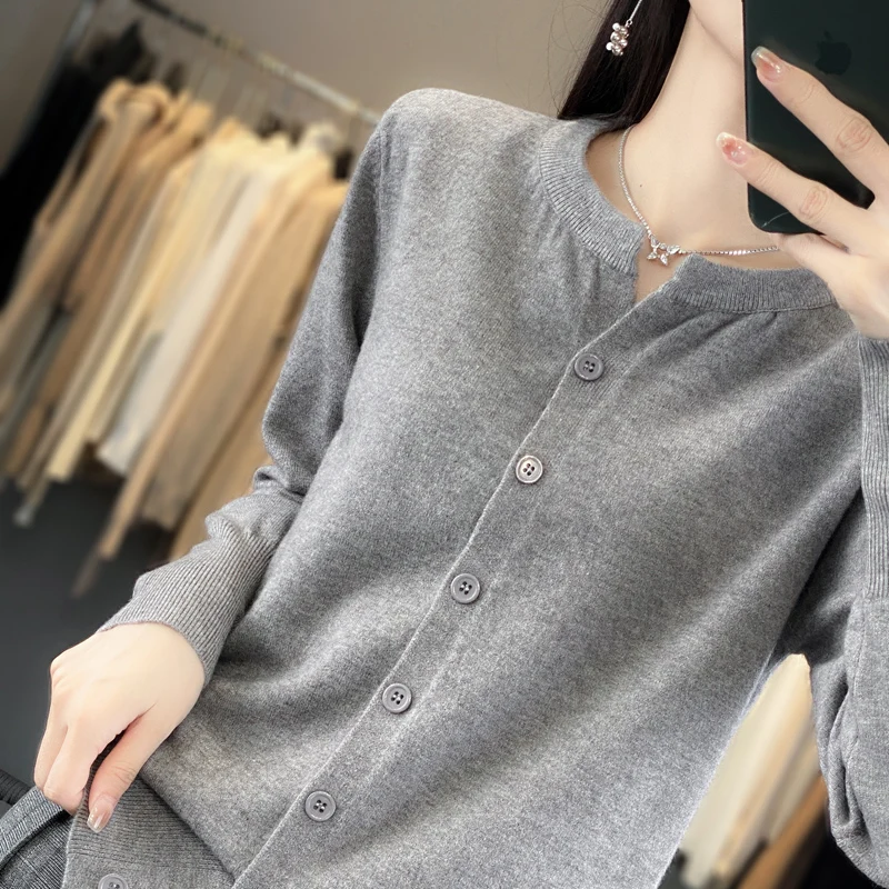 

Women Cardigans Sweater 2023 Casual Warm Autumn Winter O-neck Long Sleeve Single Breasted Slim Fashion Korean Knitwears Tops