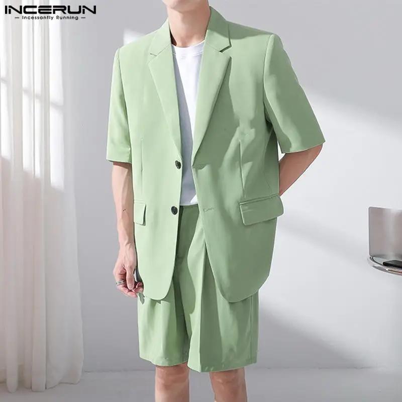 INCERUN 2023 Korean Style Men Short Sleeved Suits Jackets Shorts Male Simple Solid Comfortable Well Fitting Two-piece Sets S-5XL
INCERUN 2023 Korean Style Men Short Sleeved Suits Jackets Shorts Male Simple Solid Comfortable Well Fitting Two-piece Sets S-5XL