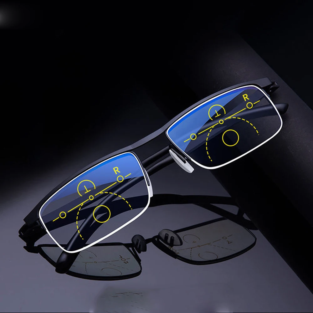 Titanium Alloy Rectangle Exquisite Hinge Black N Gold Eyebrow Frame Progressive Reading Glasses +0.75 To +4 See Near and Far
Titanium Alloy Rectangle Exquisite Hinge Black N Gold Eyebrow Frame Progressive Reading Glasses +0.75 To +4 See Near and Far