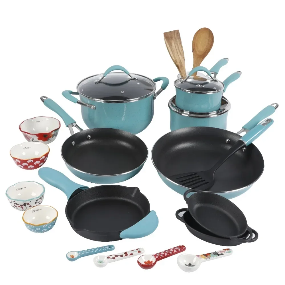 Cooking Pots Set Kitchen Cookware Kit 24-Piece Aluminum Cookware Combo Set Free Shipping Turquoise Pot for Cooking Pan Sets Kits
Cooking Pots Set Kitchen Cookware Kit 24-Piece Aluminum Cookware Combo Set Free Shipping Turquoise Pot for Cooking Pan Sets Kits