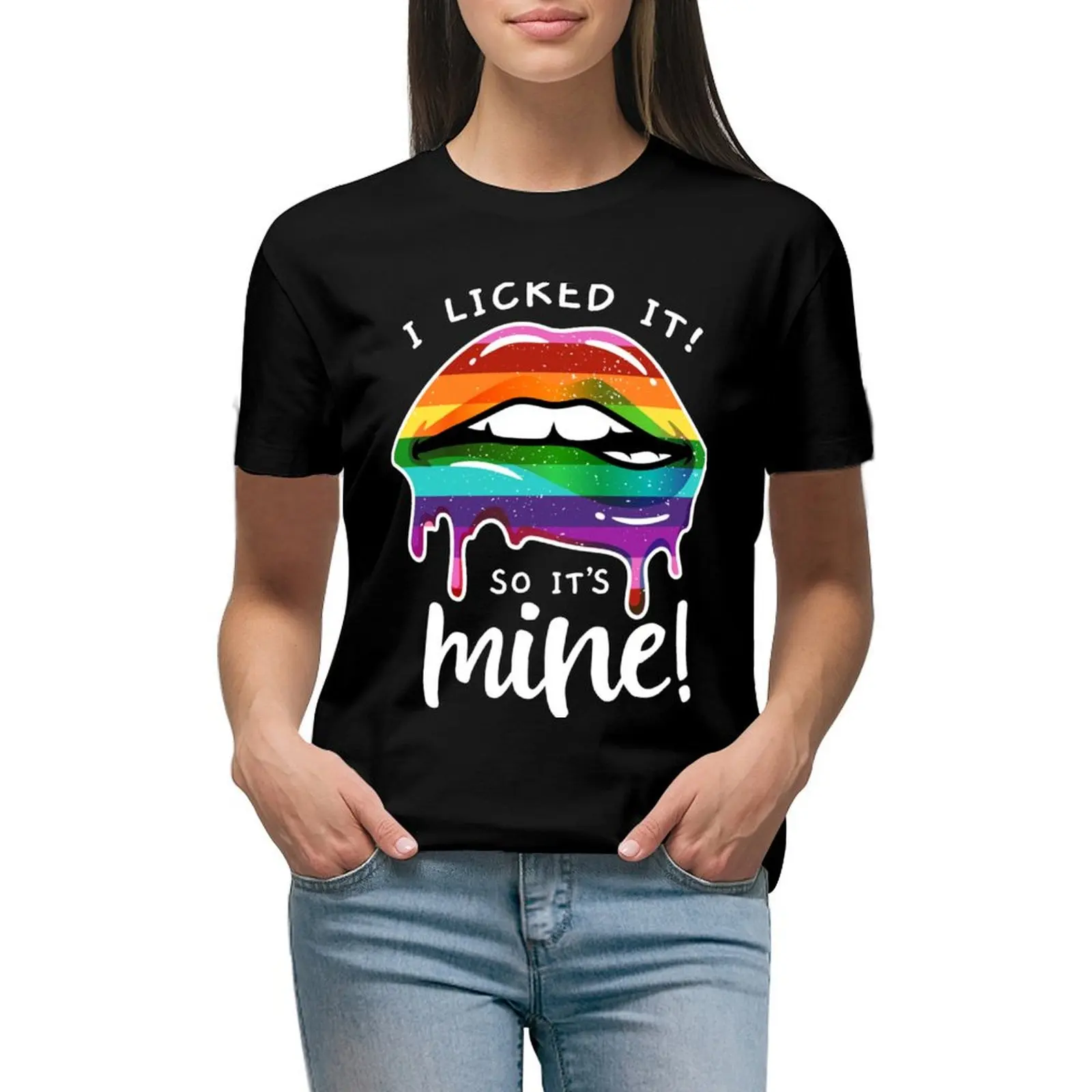 LGBT Flag Dripping Lips I Licked It So It's Mine T-shirt korean fashion summer clothes funny western t shirts for Women
LGBT Flag Dripping Lips I Licked It So It's Mine T-shirt korean fashion summer clothes funny western t shirts for Women