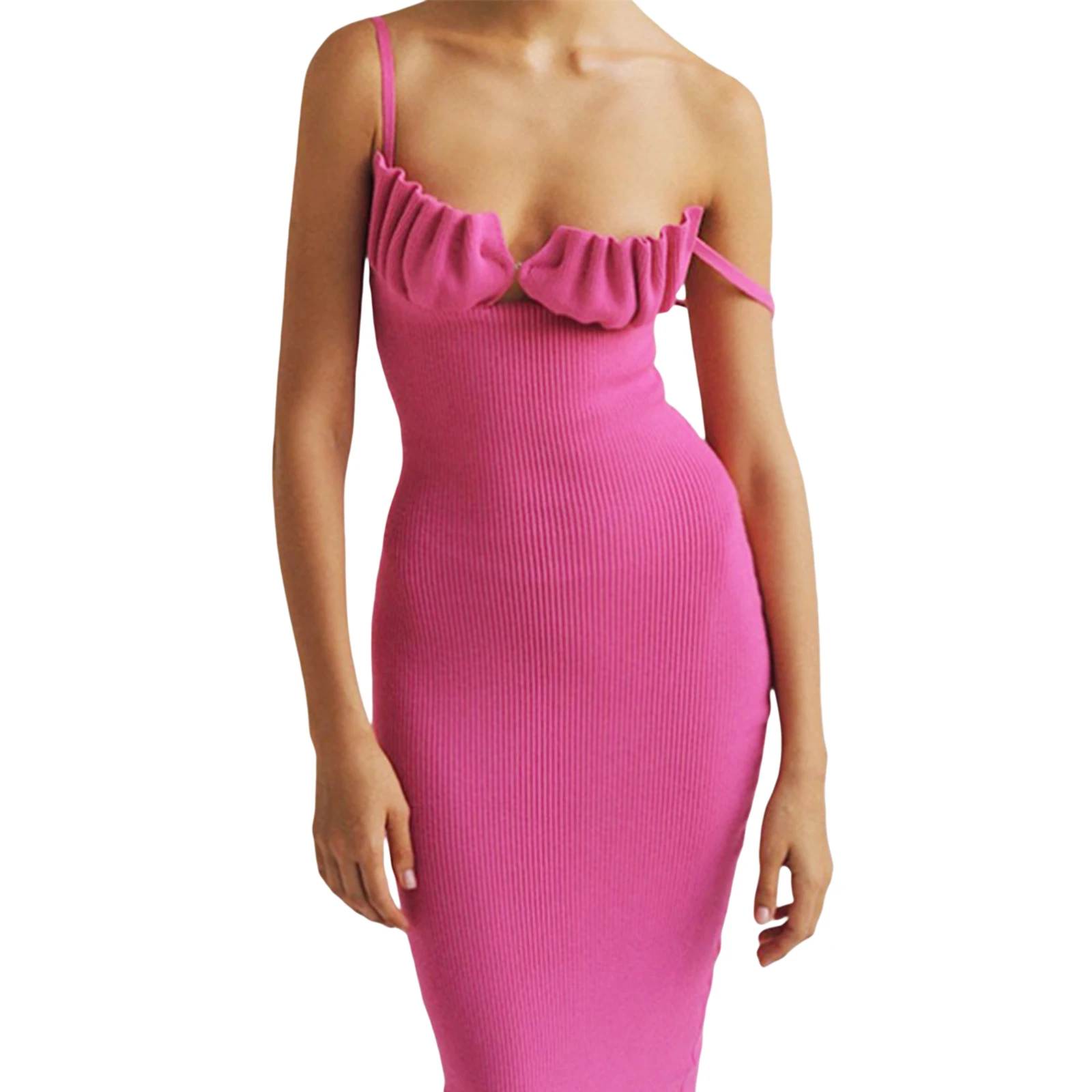 Women Ruched Cutout Midi Dress Y2k Sexy Spaghetti Strap Bodycon Dress Elegant Knitted Summer Dresses Clubwear
Women Ruched Cutout Midi Dress Y2k Sexy Spaghetti Strap Bodycon Dress Elegant Knitted Summer Dresses Clubwear