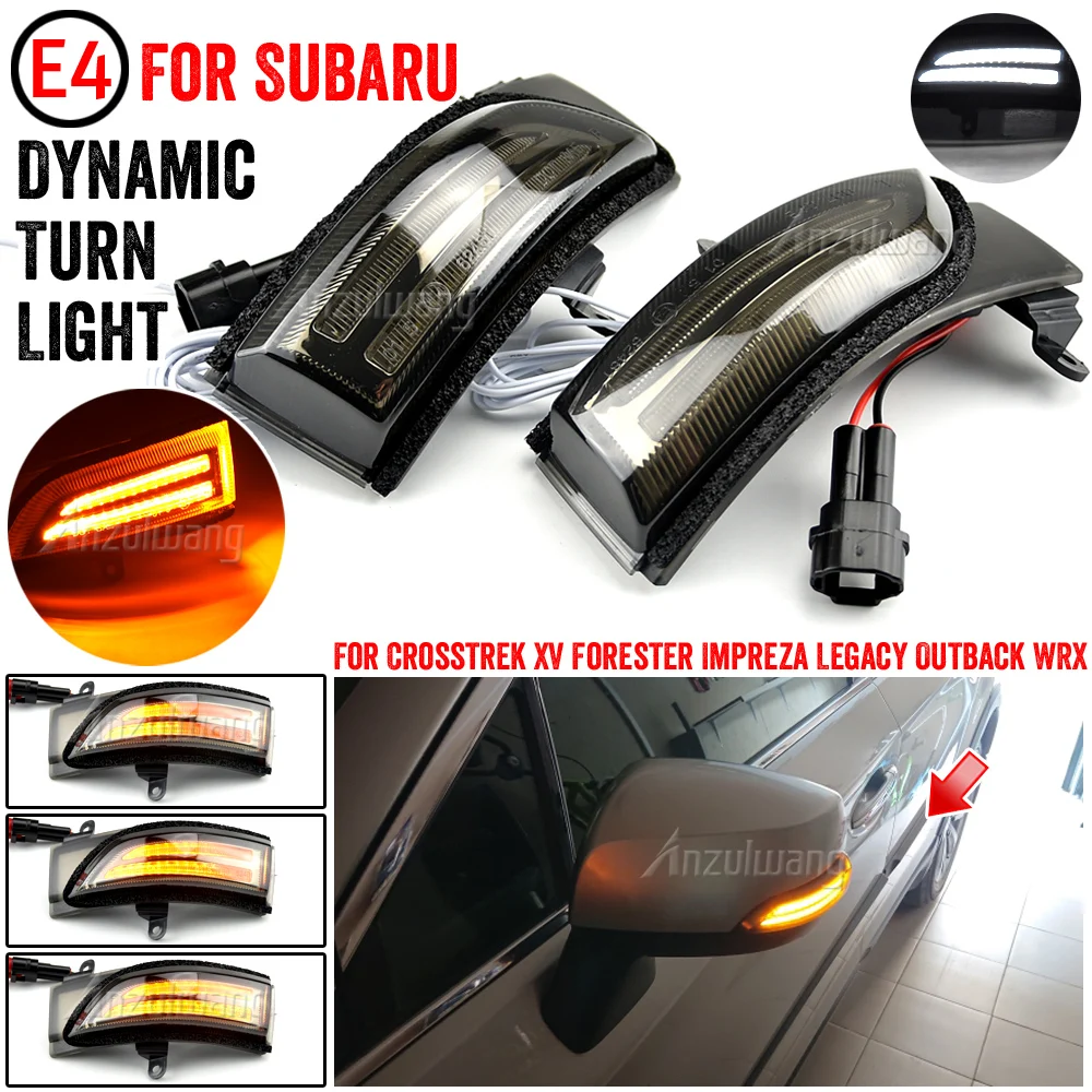 

2Pcs For Subaru WRX STI Legacy Crosstrek Impreza Outback Forester Dynamic Flash LED Side Mirror Turn Signal Light Repeater Lamp