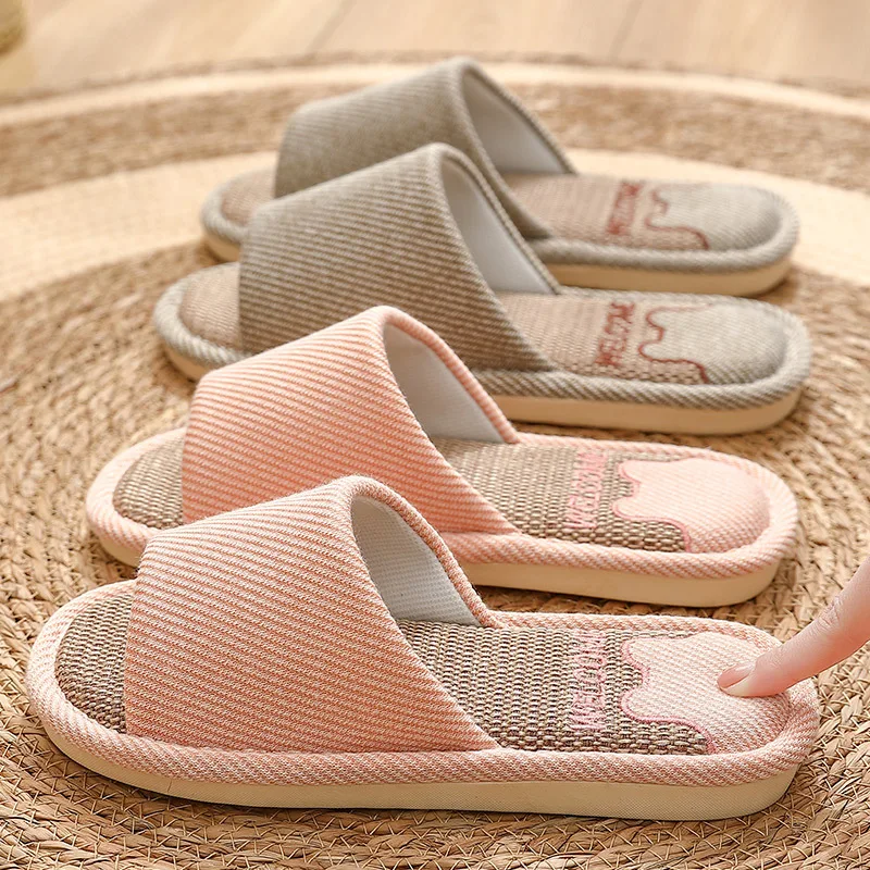 Linen Slippers Indoor Home Breathable Women Men Slides Linen Couples Anti-slip Shoes Beach Sandals Shoes Comfortable Flats
Linen Slippers Indoor Home Breathable Women Men Slides Linen Couples Anti-slip Shoes Beach Sandals Shoes Comfortable Flats