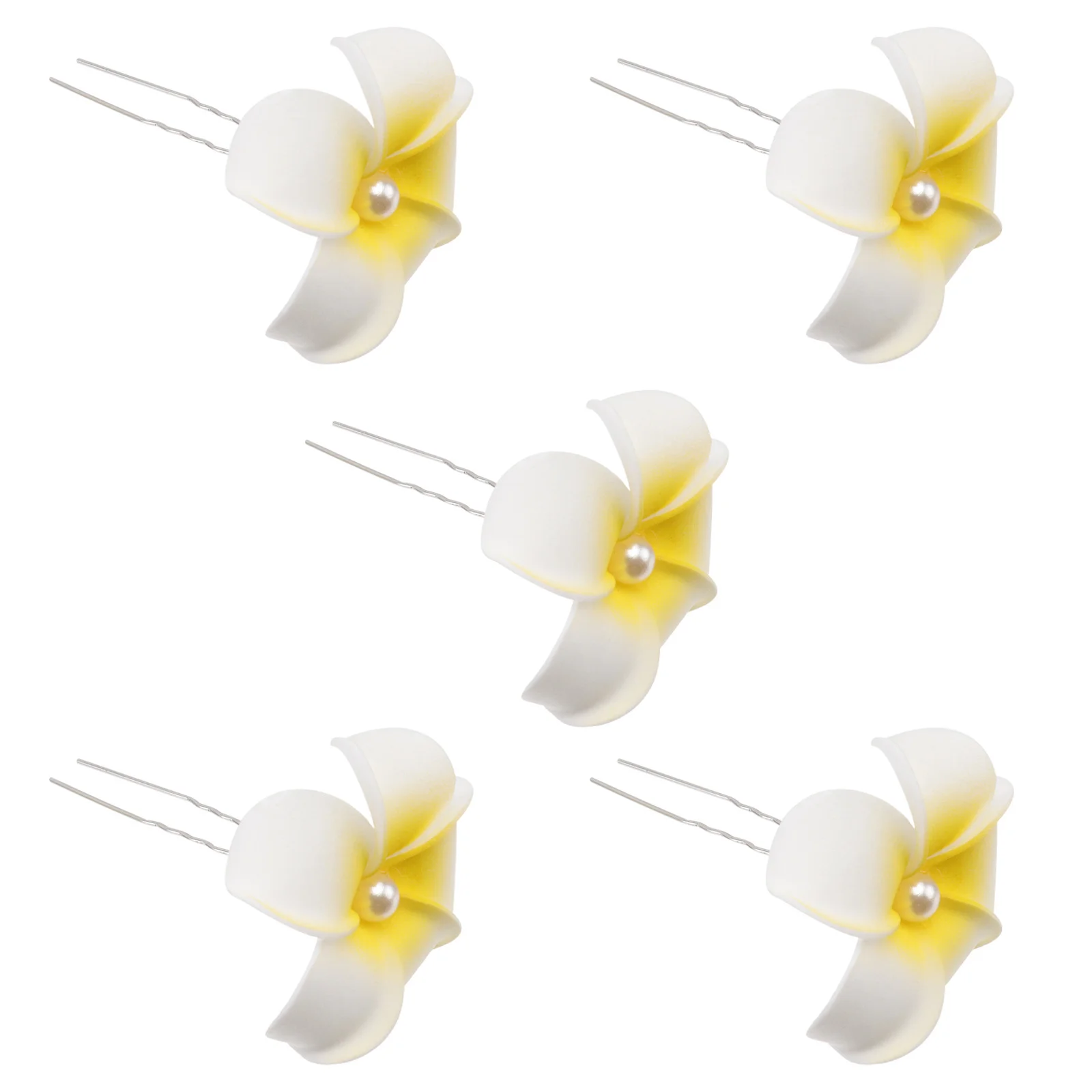 

Foam Hair Clips Hawaiian Plumeria Hairpins Bridal Hair Pins U-Shaped Barrette For Wedding Hairstyle Design Styling Tools