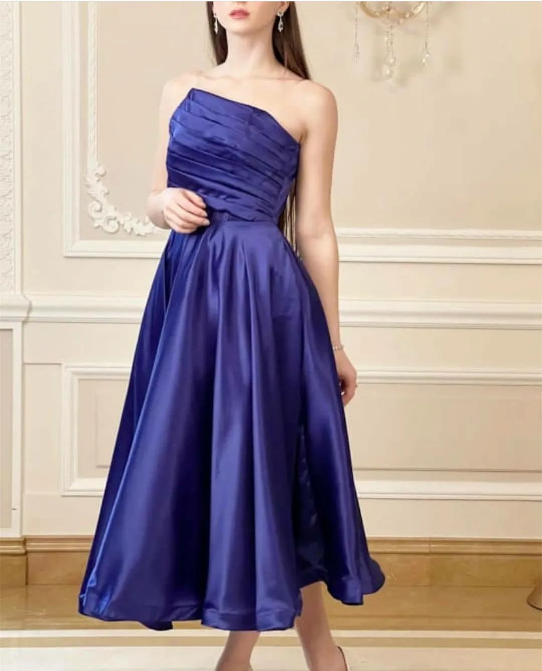 Chic Short Satin Purple Evening Dresses With Pockets A-Line Tea Length Prom Dresses Robes de soirée Party Dress for Women
Chic Short Satin Purple Evening Dresses With Pockets A-Line Tea Length Prom Dresses Robes de soirée Party Dress for Women