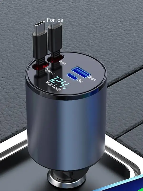 

Быстрое Автомобильное зарядное устройство USB 120 Вт, быстрая зарядка, автомобильный адаптер для телефона с цифровым дисплеем, автомобильное зарядное устройство с 2 портами