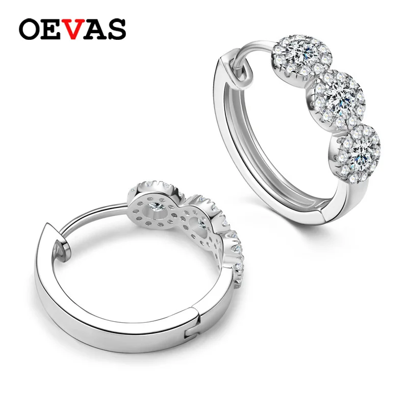 

OEVAS 100% 925 Sterling Silver 0.42 Carat D Color Moissanite Sparkling Stud Earrings For Women Top Quality Party Fine Jewelry