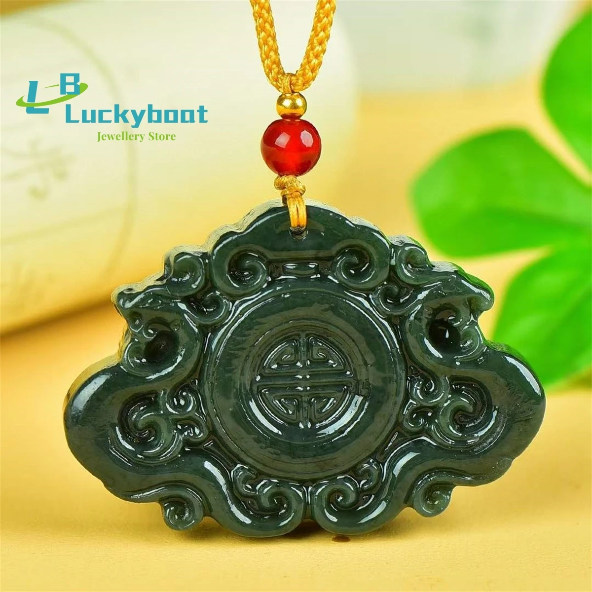 

Natural Hetian Qingyu Antique Twin Phoenix Pendant Simple and Personalized Exquisite Fashion Versatile for Men and Women