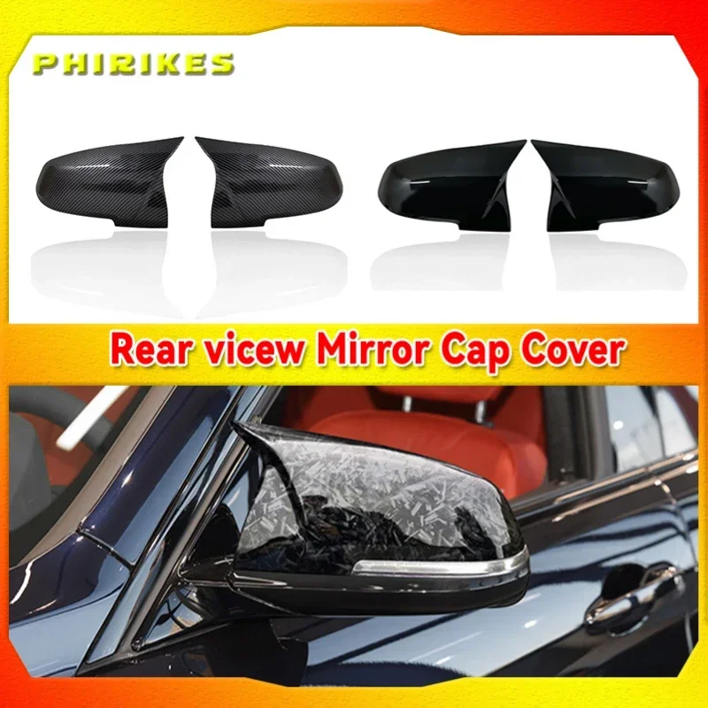 

1Pair Side Rearview Wing Mirror Cover Caps For BMW 1 2 3 4 Series F20 F30 F31 F32 F34 F36 E84 2014 -2018 ABS Gloss Black