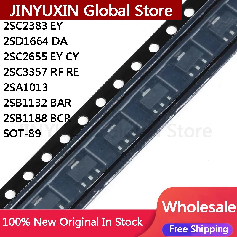 100 шт., 2SC2383 EY 2SD1664 DA 2SC2655 EY CY 2SC3357 RF RE 2SA1013 2SB1132 BAR 2SB1188 BCR SOT-89 IC-чип
100 шт., 2SC2383 EY 2SD1664 DA 2SC2655 EY CY 2SC3357 RF RE 2SA1013 2SB1132 BAR 2SB1188 BCR SOT-89 IC-чип