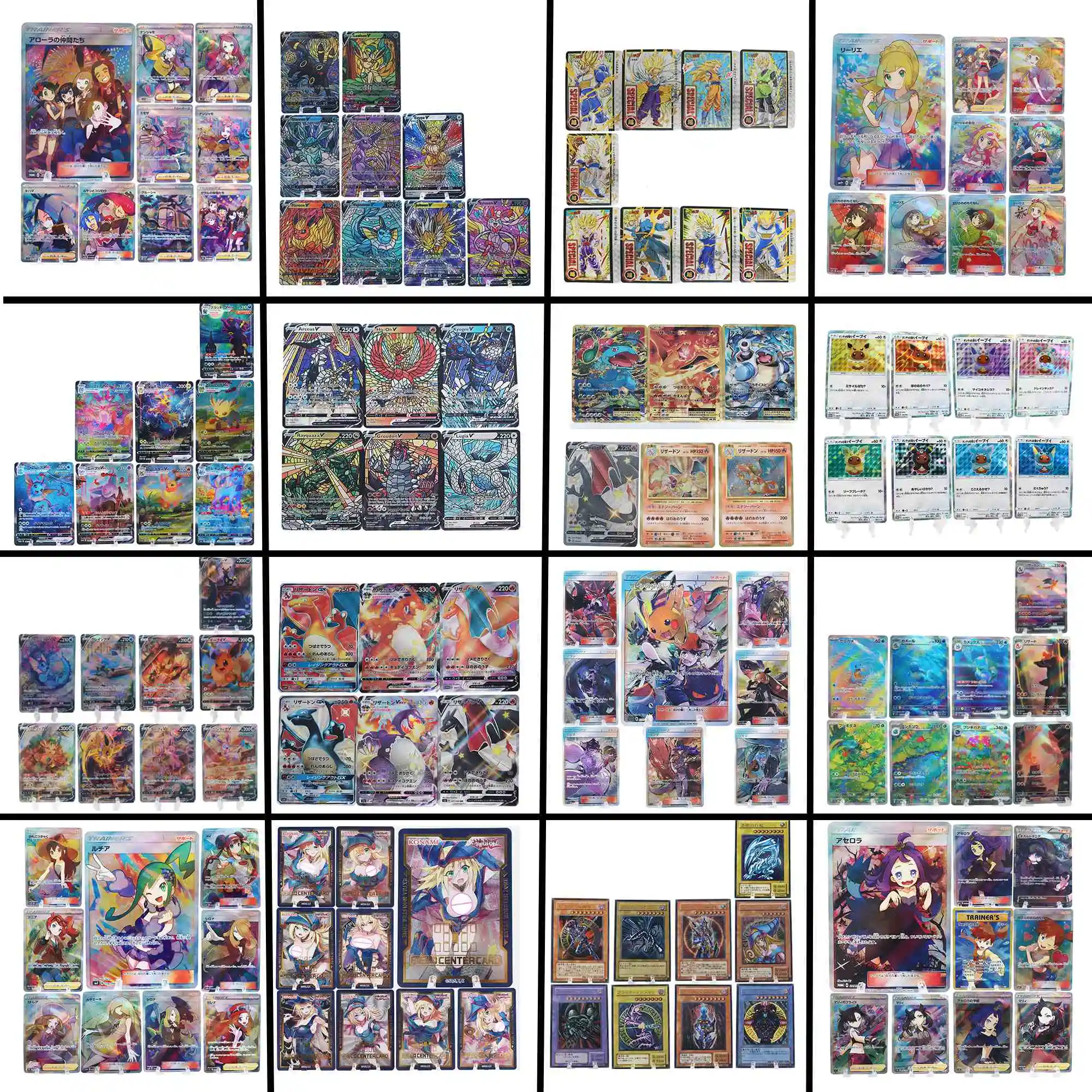 Anime PTCG Japanese Charizard Eevee Lillie Rayquaza Acerola Bulbasaur Blastoise Texture Flash Cards Kids Toys Games Card
Anime PTCG Japanese Charizard Eevee Lillie Rayquaza Acerola Bulbasaur Blastoise Texture Flash Cards Kids Toys Games Card