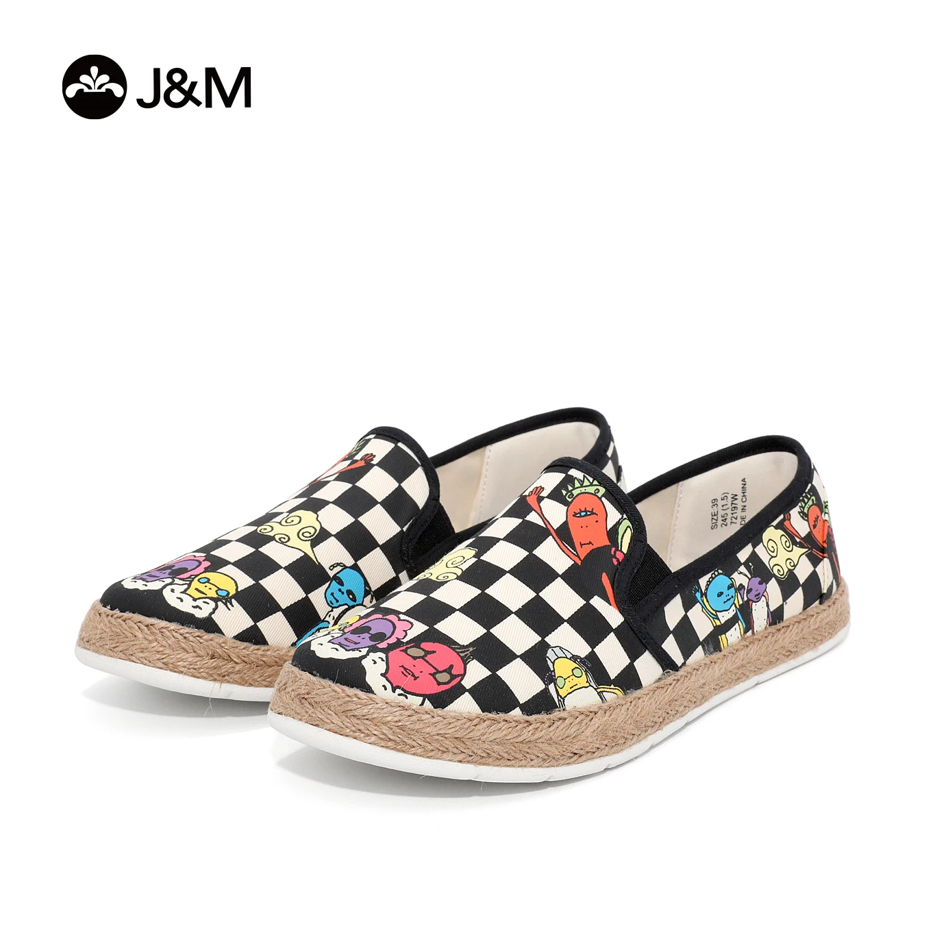 

J&M Women Espadrilles Flat Fisherman Shoes Round Toe Cartoon Canvas Hemp Summer Slip-on Casual Sneakers Zapatillas Mujer Sapatos