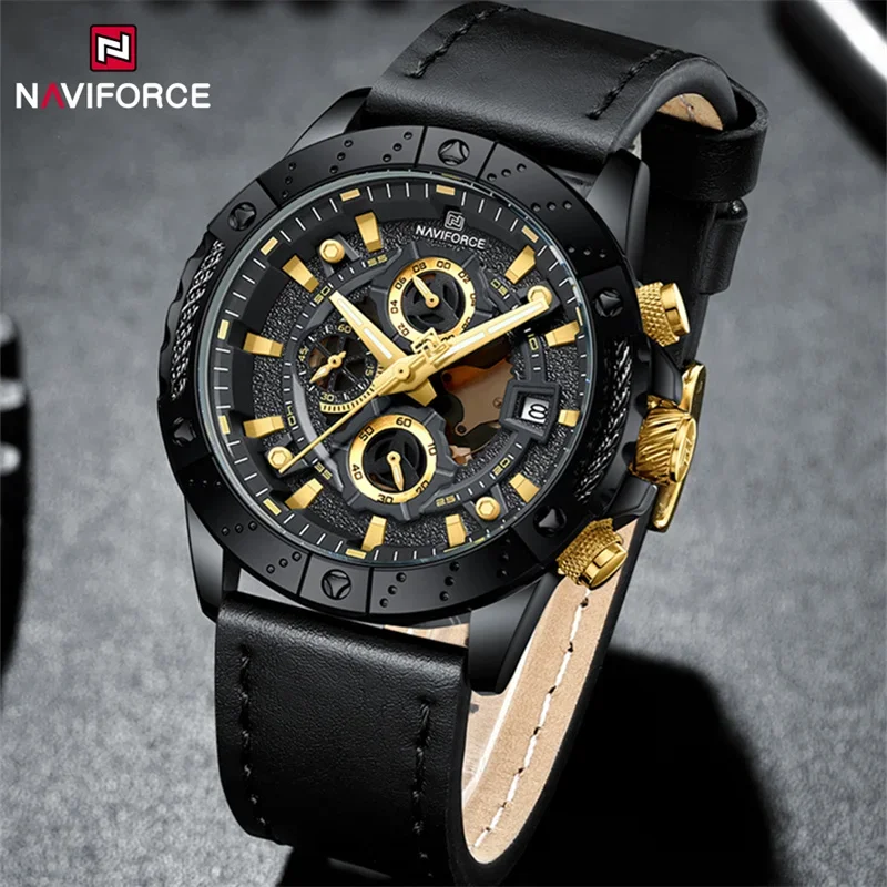 

NAVIFORCE Original Men's Fashion Watch Calendar Chronograph Clock Luxury Sports Waterproof Quartz Wristwatches Relogio Masculino