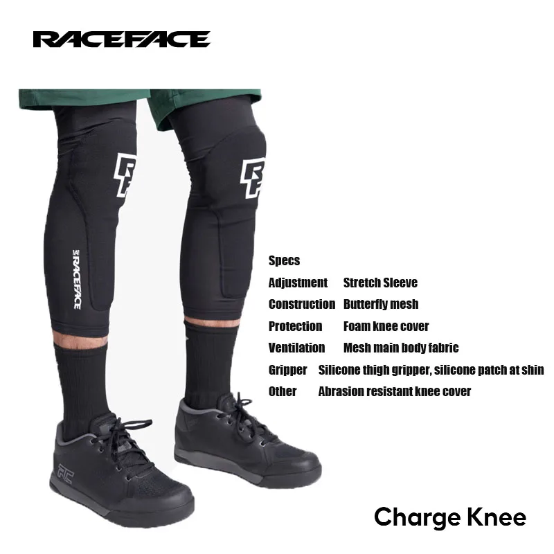 RACEFACE Charge Knee Stretch Sleeve Butterfly mesh Foam knee cover Mesh main body fabric Silicone thigh gripper, silicone patch
RACEFACE Charge Knee Stretch Sleeve Butterfly mesh Foam knee cover Mesh main body fabric Silicone thigh gripper, silicone patch