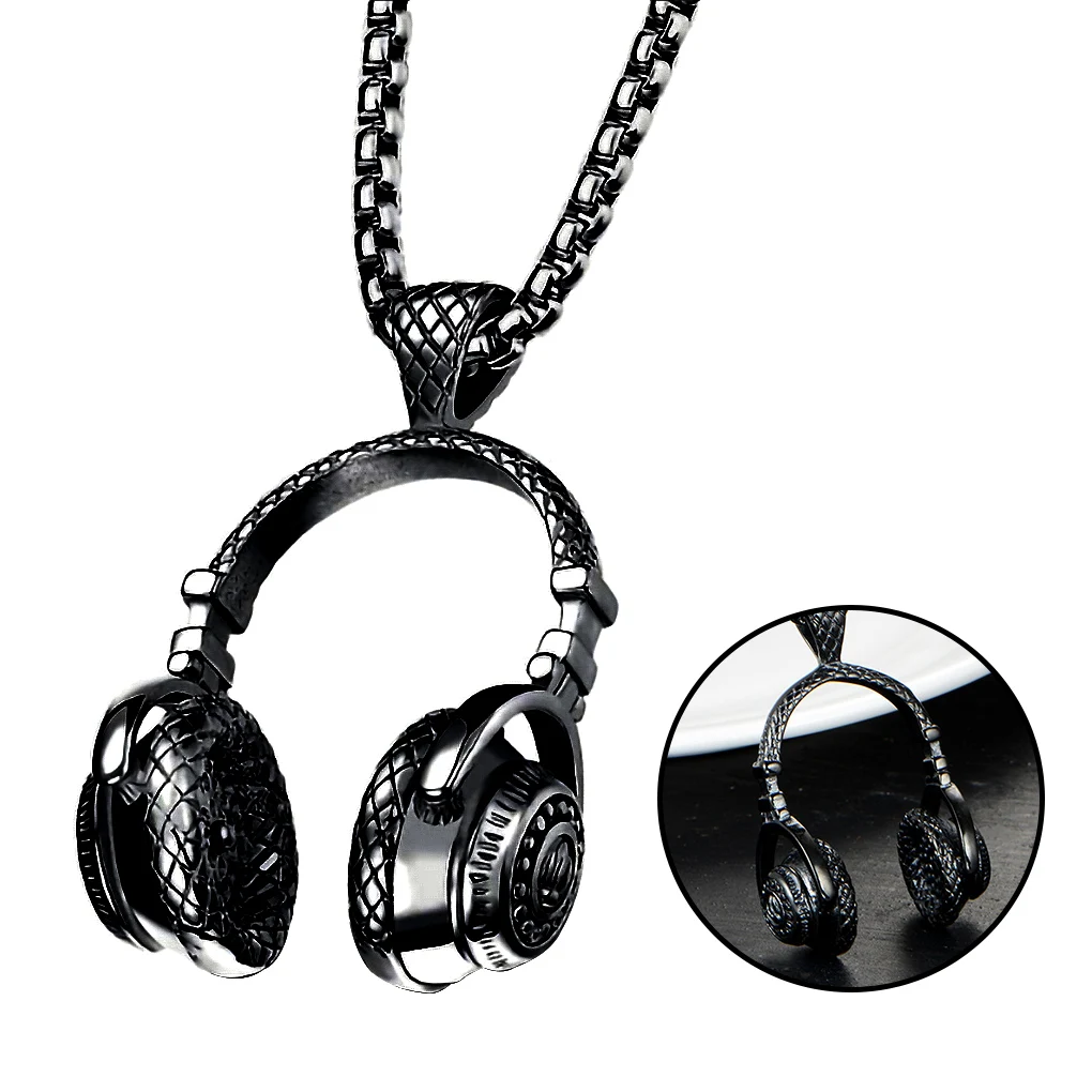 DJ Music Headphone Pendant Necklace Long Neck Chain Men Women Hip Hop Rock Jewelry Gift, Black
DJ Music Headphone Pendant Necklace Long Neck Chain Men Women Hip Hop Rock Jewelry Gift, Black