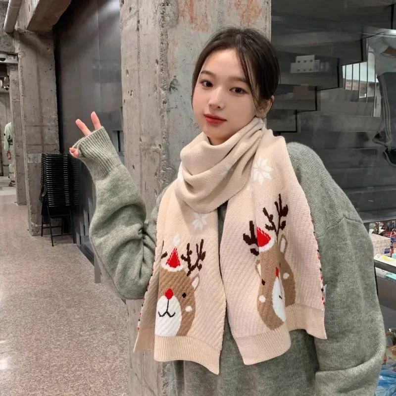 Autumn and winter warm shawl women's new Christmas deer thickened Korean style versatile ins style warm knitted scarf trend
Autumn and winter warm shawl women's new Christmas deer thickened Korean style versatile ins style warm knitted scarf trend