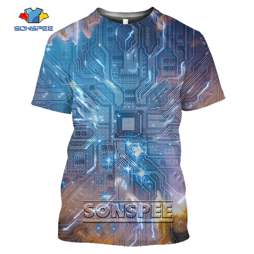 SONSPEE Men's and Women's 3D Print CPU Processor T-shirt Circuit Board Diagram Graphic Tshirt Short Sleeve Oversized Sportswear
SONSPEE Men's and Women's 3D Print CPU Processor T-shirt Circuit Board Diagram Graphic Tshirt Short Sleeve Oversized Sportswear
