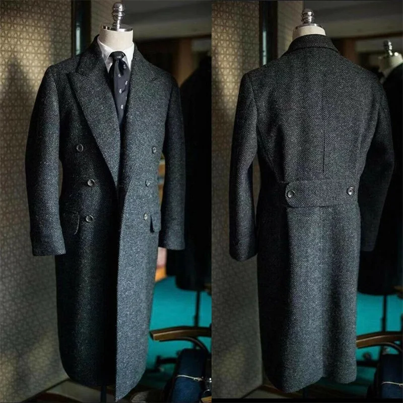 Navy Herringbone Men Suit Blazer Long Overcoat Formal Office Tweed Jacket Prom Business King Coat Winter Thick Custom Made
Navy Herringbone Men Suit Blazer Long Overcoat Formal Office Tweed Jacket Prom Business King Coat Winter Thick Custom Made