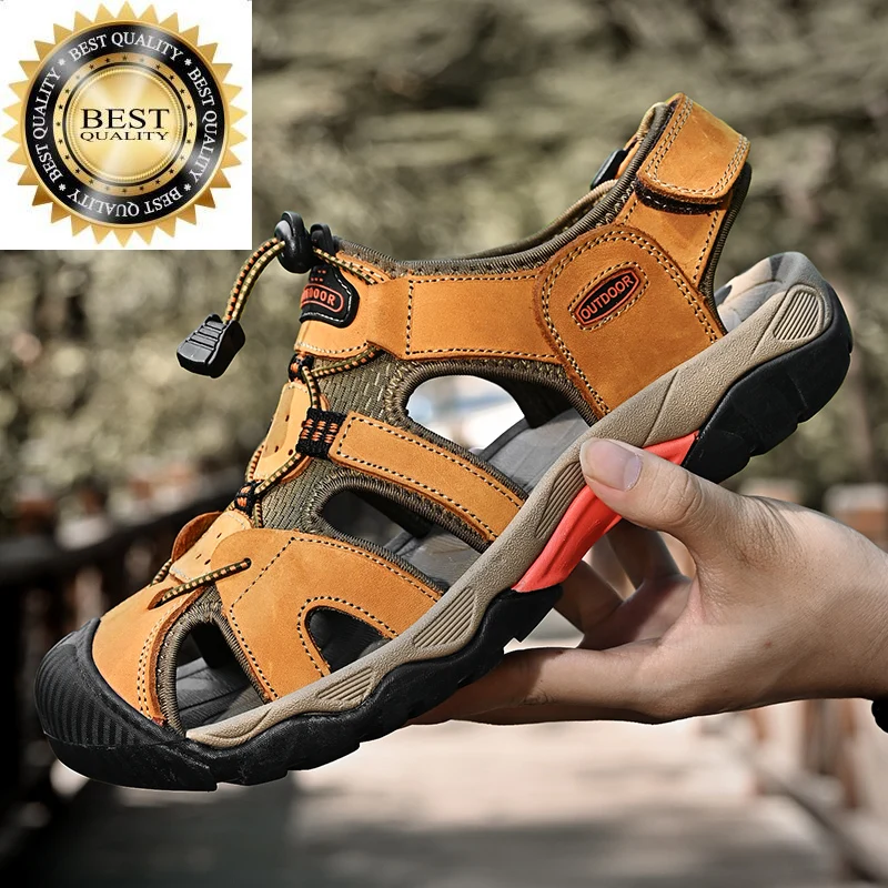 outdoor Genuine Leather Men Shoes fashion Summer 's Sandals breathable Fashion men Slippers big size 48
outdoor Genuine Leather Men Shoes fashion Summer 's Sandals breathable Fashion men Slippers big size 48