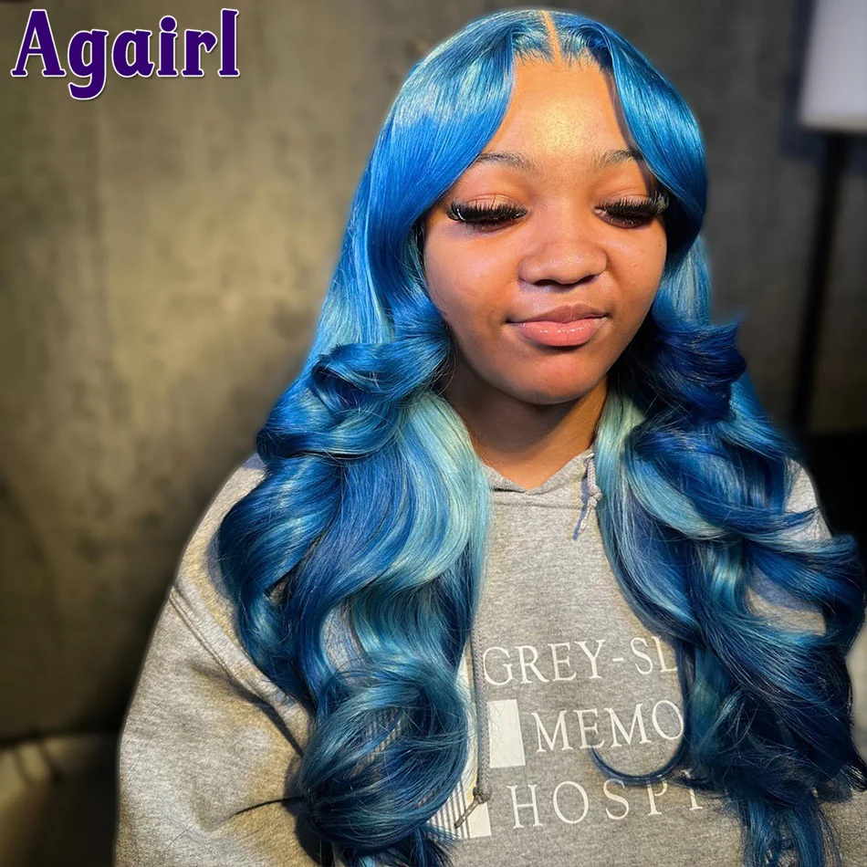 

613 With Blue Highlight 13x6 Lace Frontal Body Wave Wig Transparent 13x4 Lace Front Human Hair Wigs 200% Pre Plucked for Women
