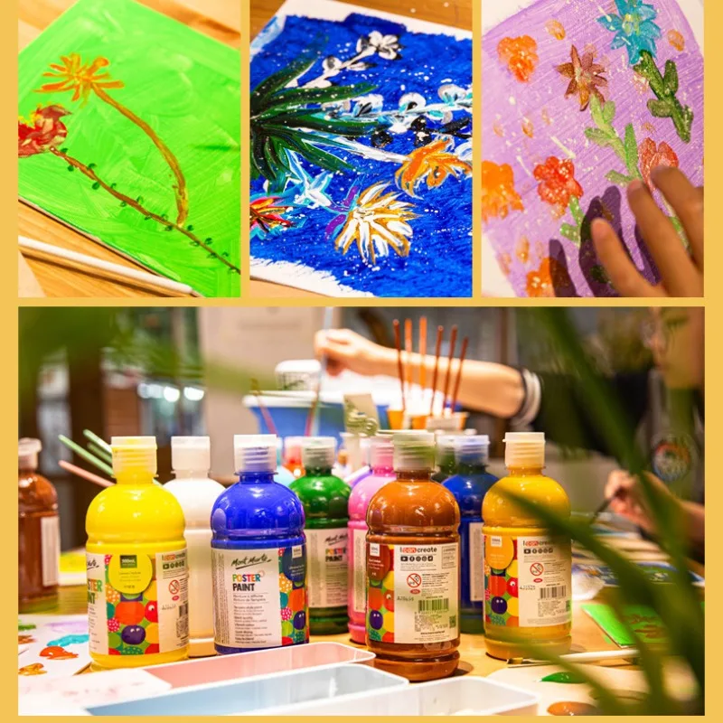 

500 мл 12 цветов гуашь краска моющаяся художественная живопись Акварельная краска начинающие дети творческая картина на палец граффити краска