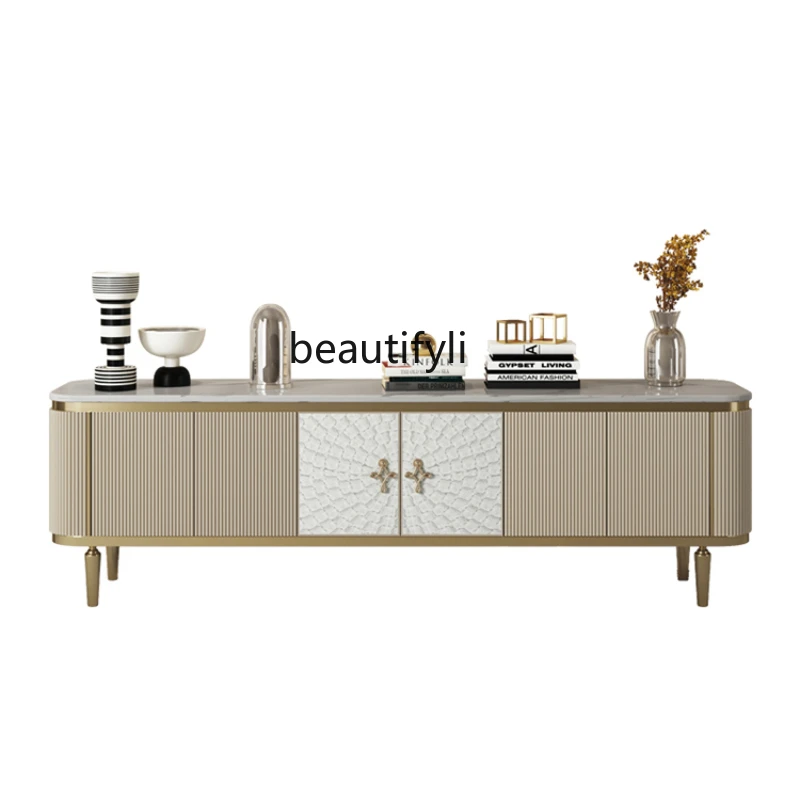 American Light Luxury Style Marble TV Cabinet and Tea Table Combination Modern Living Room Solid Wood Floor Cabinet
American Light Luxury Style Marble TV Cabinet and Tea Table Combination Modern Living Room Solid Wood Floor Cabinet